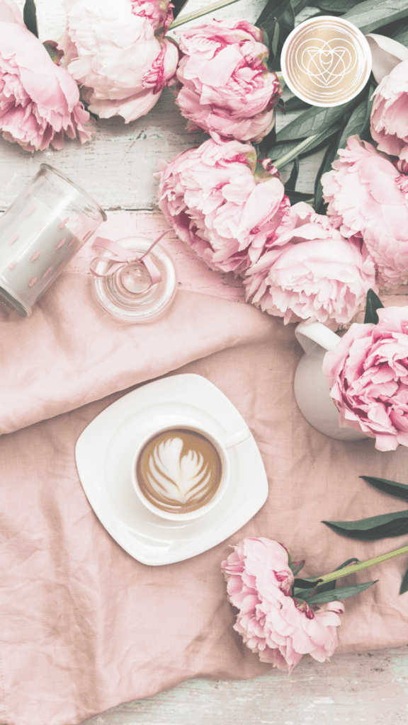 Flowers and coffee