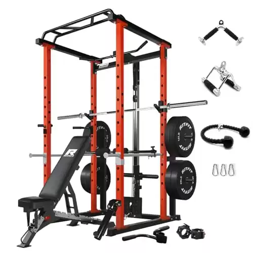 RitFit Squat Rack Power Cage Home Gym Package