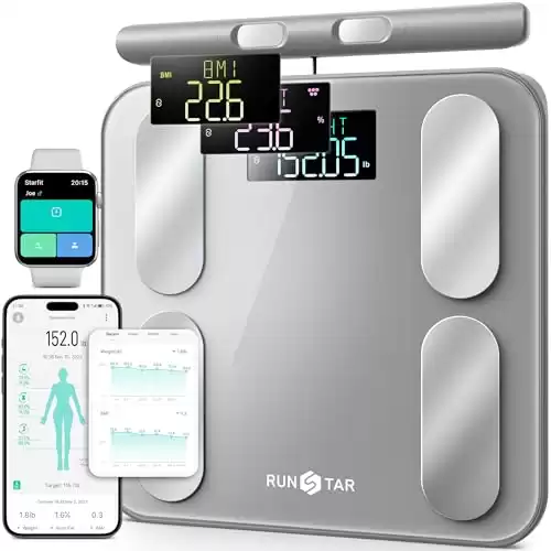 Runstar Digital Bathroom Scale for Body Weight, Body Fat, BMI 28 Measurements