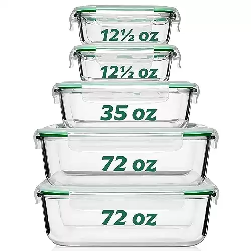 Fusion Gourmet Large Glass Food Storage Containers