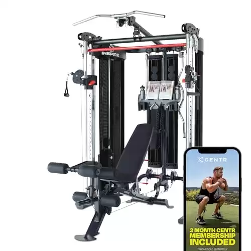 Inspire Fitness Functional Trainer & Smith Machine Station + Bench & Leg Extension Attachment Bundle