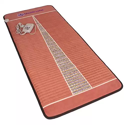 MediCrystal Far Infrared Professional Amethyst Mat Heating Pad - Hot Stone Therapy - Negative Ions